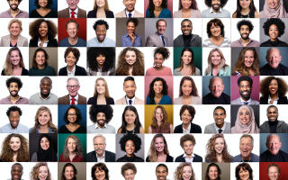 Faces of people from different ethnic backgrounds